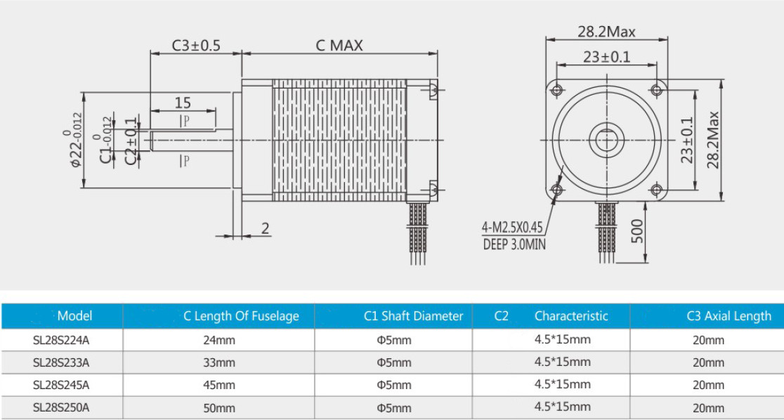 NEMA 11 stepper motor parameters
